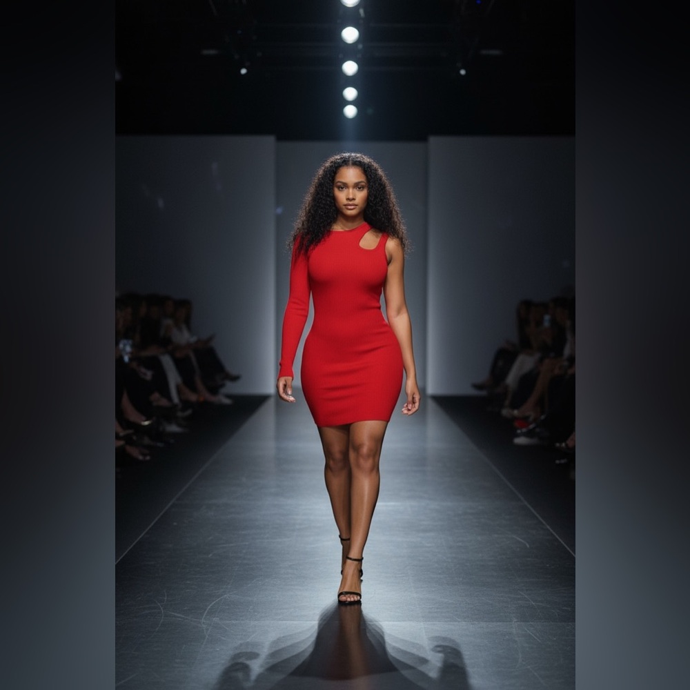 Elegant Red One-Shoulder Dress